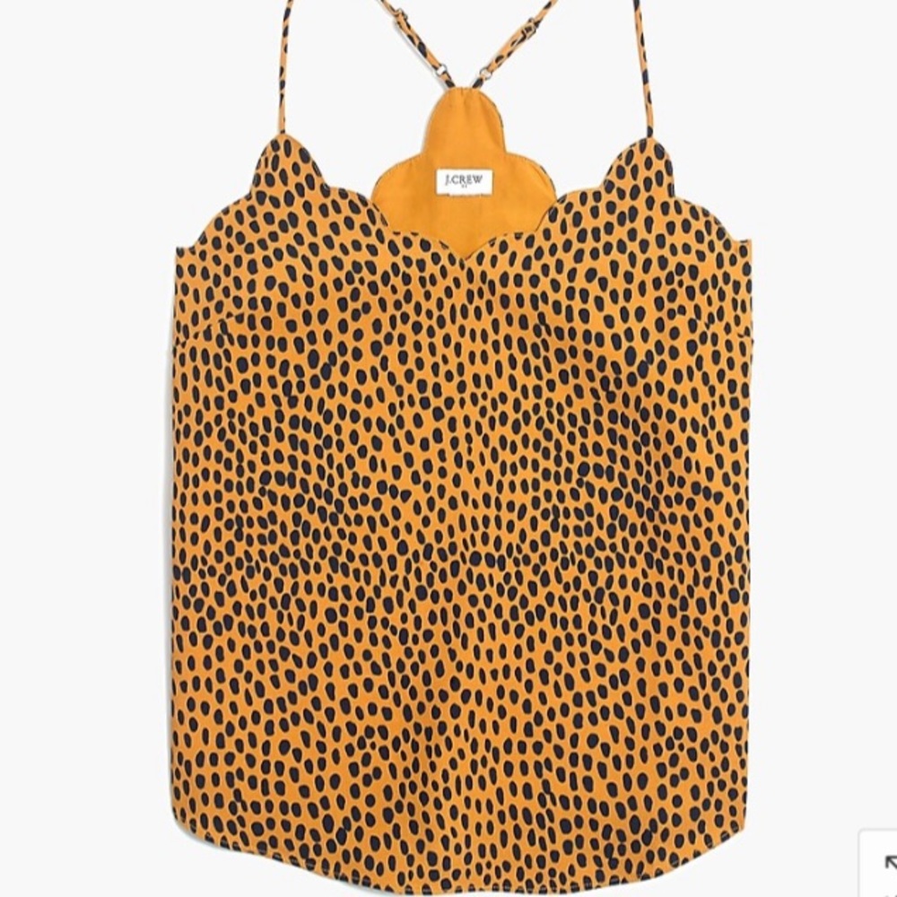 J.CREW FACTORY Leopard scalloped cami top SIZE 2